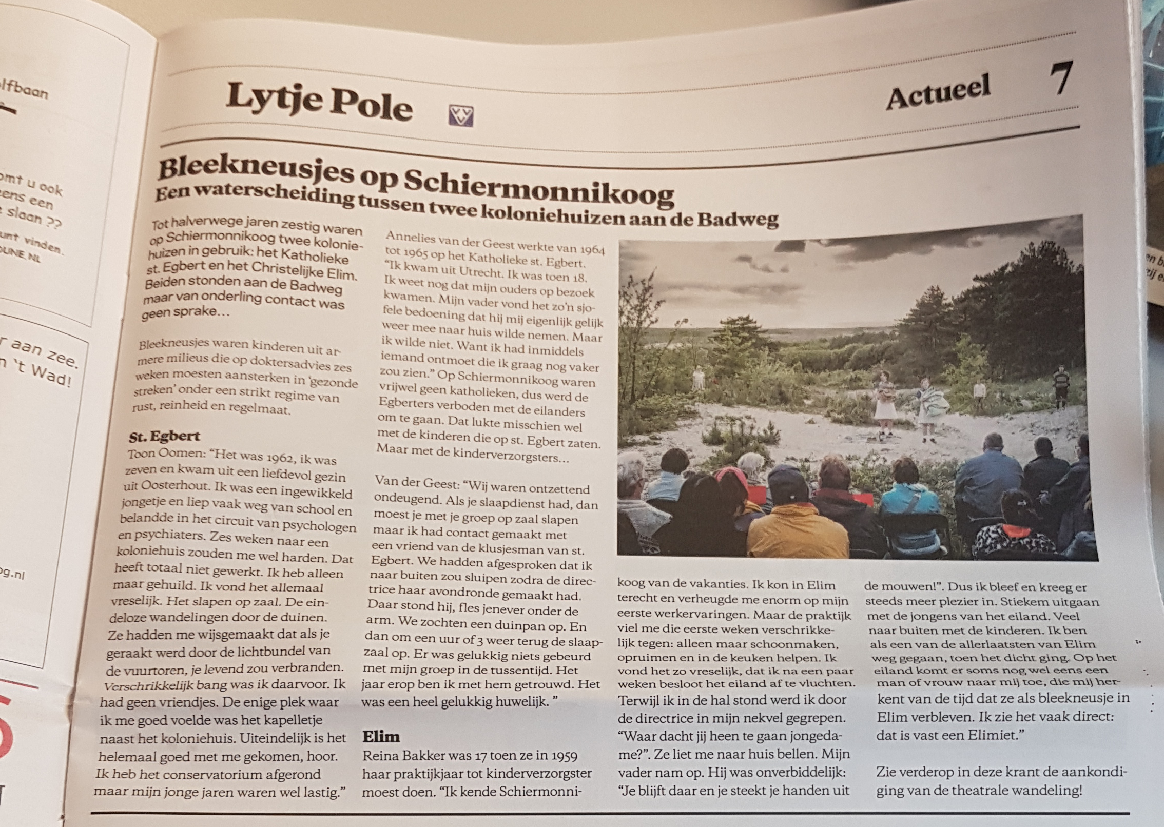 Artikel over de bleekneusjes op Schiermonnikoog